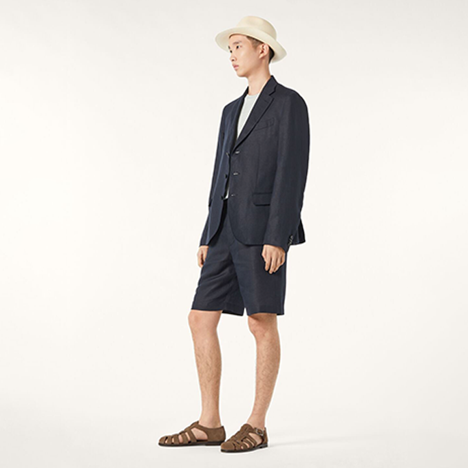 loro piana linen casual shorts & shirt